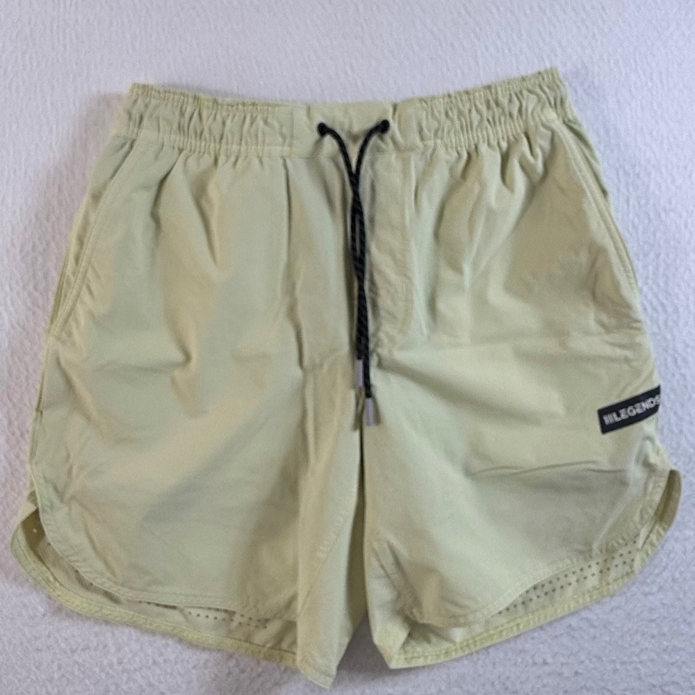 Legends Luka Shorts Mens Small Athletic Lined Gym Training Greenish Yellow